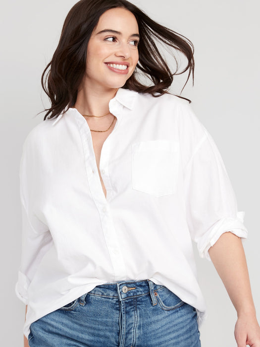 Oversized Button-Down Boyfriend Shirt