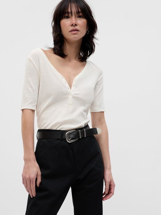 Essential Rib Henley T-Shirt