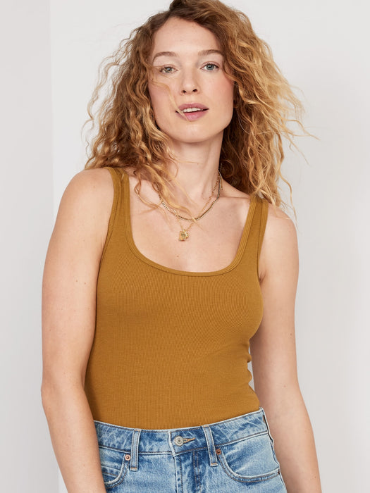 First-Layer Rib-Knit Tank Top for Women