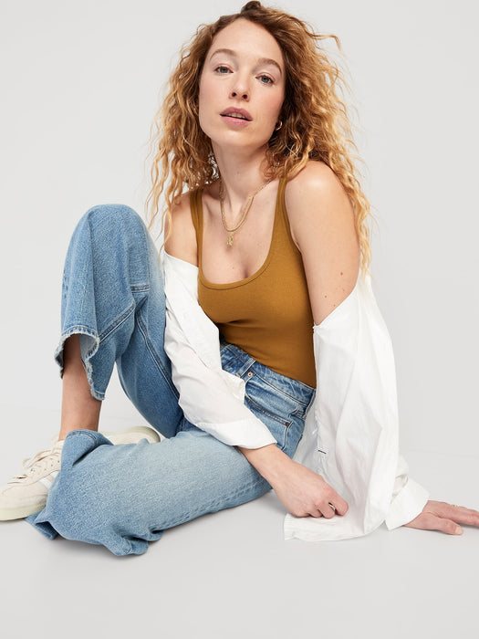 First-Layer Rib-Knit Tank Top for Women