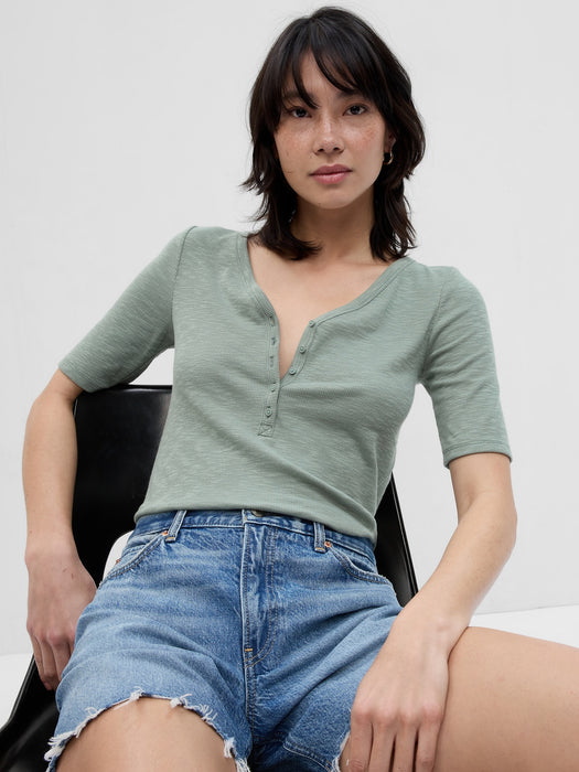 Essential Rib Henley T-Shirt