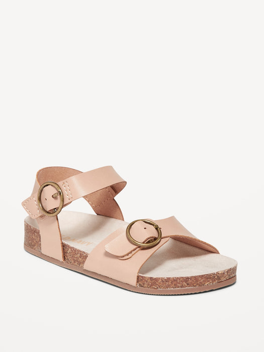 Faux-Leather Buckle Sandals for Toddler Girls