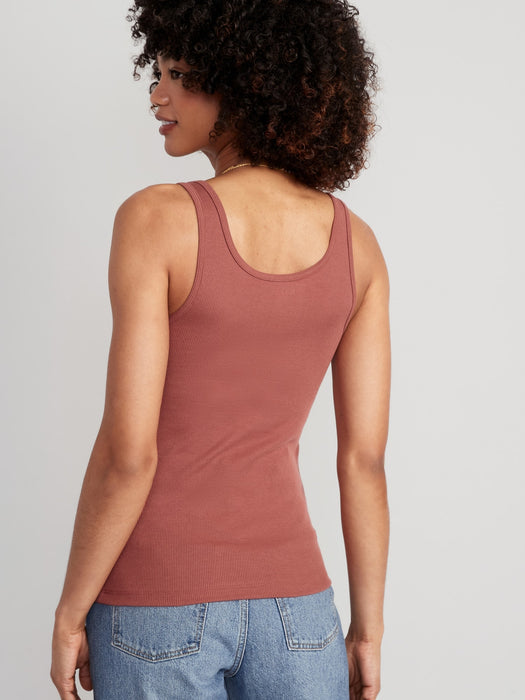 First-Layer Rib-Knit Tank Top for Women