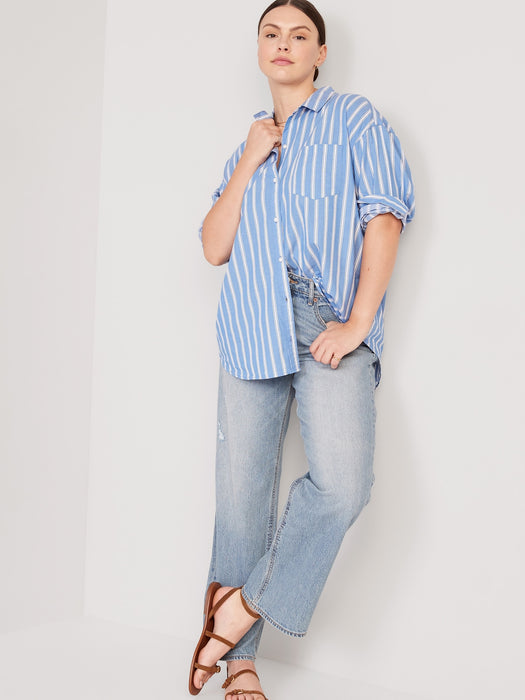 Oversized Poplin Boyfriend Shirt for Women