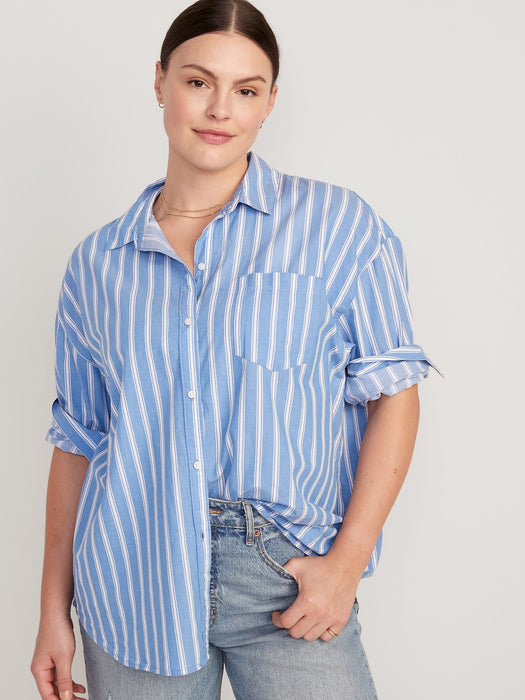 Oversized Poplin Boyfriend Shirt for Women