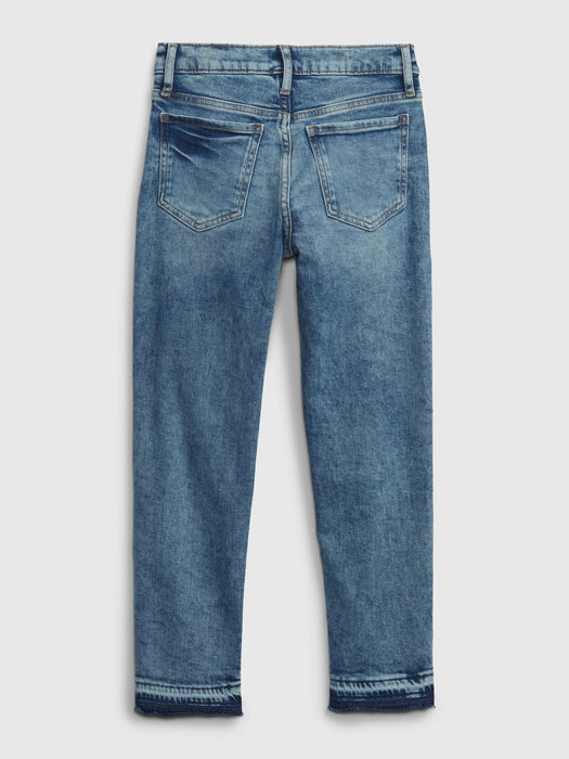 Kids High Rise Vintage Slim Jeans with Washwell