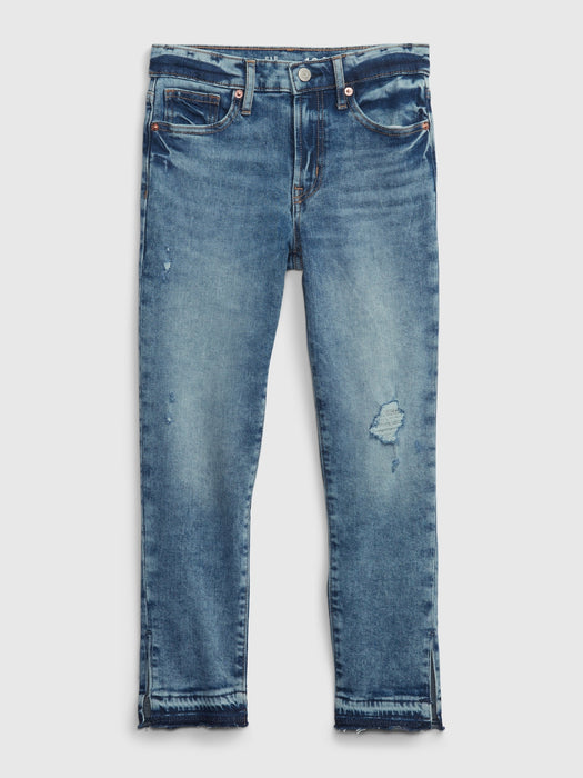 Kids High Rise Vintage Slim Jeans with Washwell