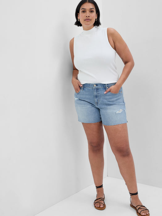 5" Mid Rise Denim Girlfriend Shorts