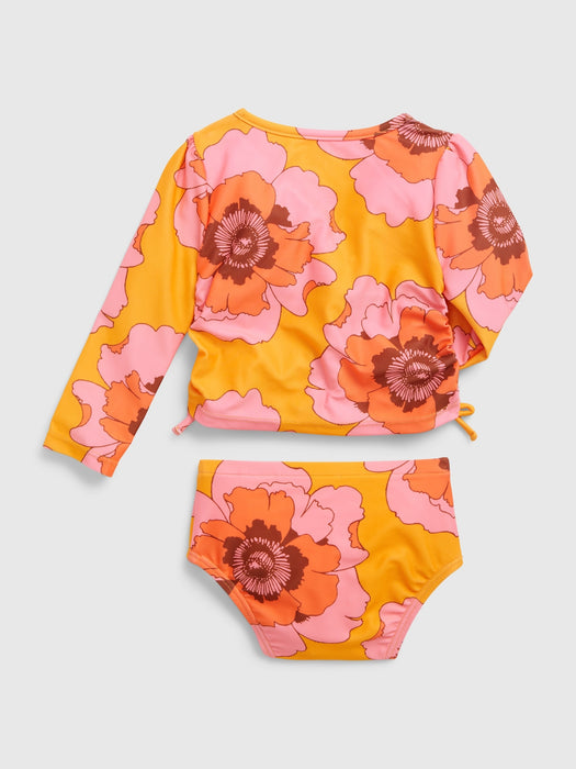 Baby Recycled Floral Rash Guard Swim Two-Piece