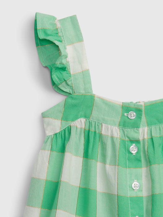 Toddler Shiny Gingham Button-Front Top