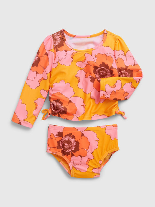 Baby Recycled Floral Rash Guard Swim Two-Piece