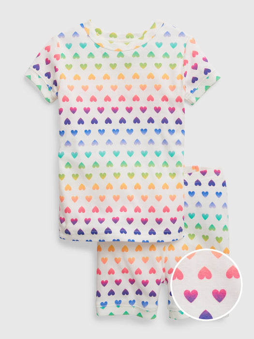 babyGap 100% Organic Cotton Rainbow Heart PJ Shorts Set