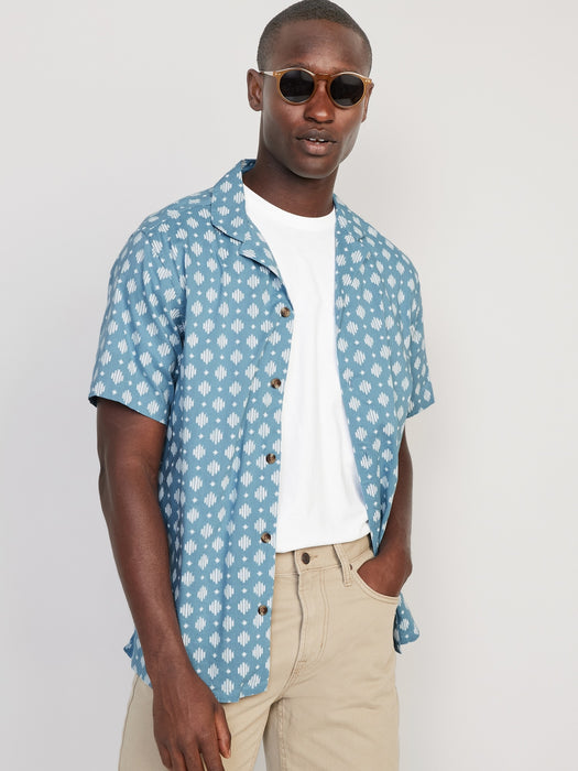 Short-Sleeve Printed Camp Shirt for Men