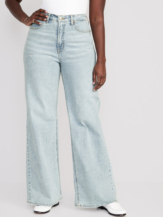 Extra High-Waisted A-Line Wide-Leg Jeans for Women