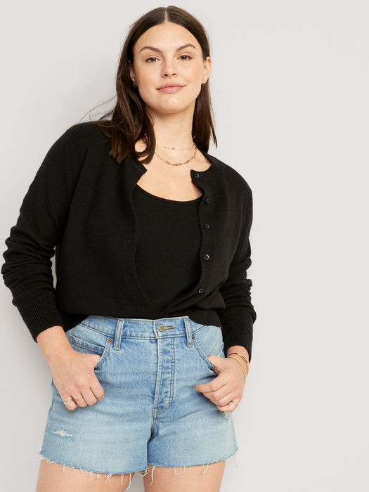 Higher High-Waisted Button-Fly Sky-Hi A-Line Cut-Off Jean Shorts for Women -- 3-inch inseam