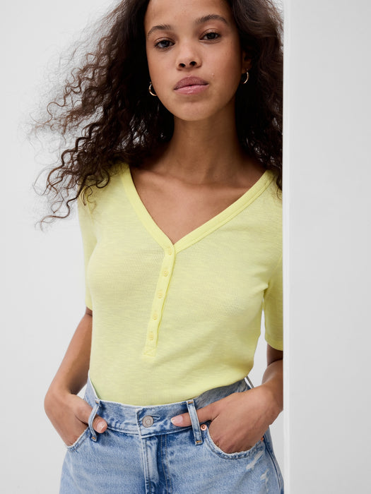 Essential Rib Henley T-Shirt