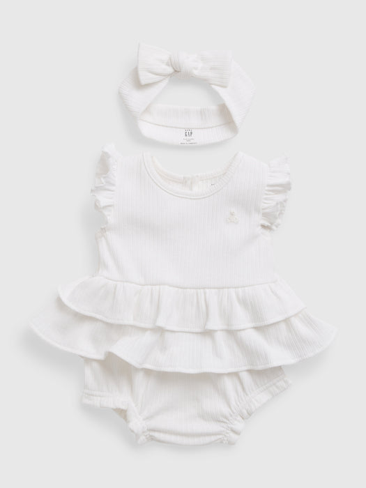 Baby Ruffled Rib Outfit Set
