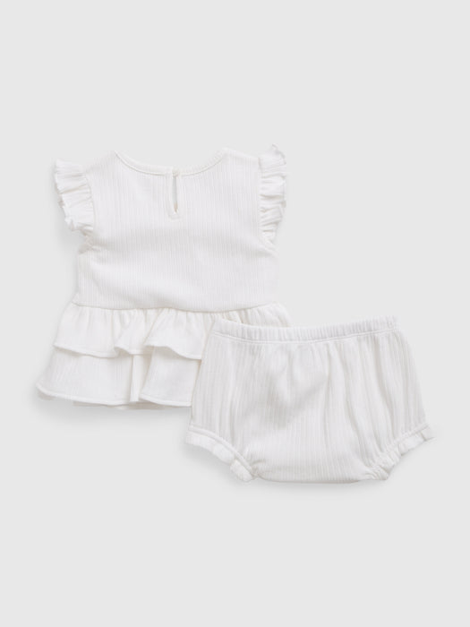 Baby Ruffled Rib Outfit Set