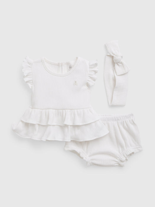 Baby Ruffled Rib Outfit Set