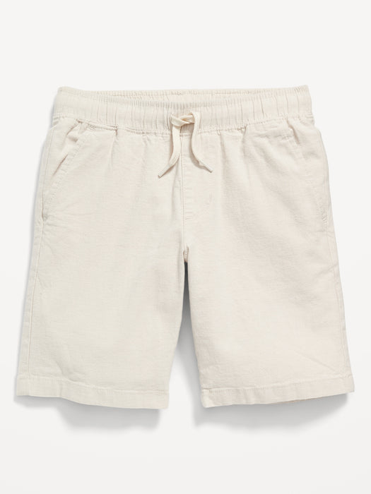 Straight Linen-Blend Jogger Shorts for Boys (At Knee)