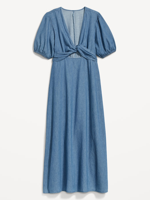 Fit & Flare Twist-Front Maxi Dress for Women GAP (International) Fit & Flare Twist-Front Maxi Dress for Women GAP (International)