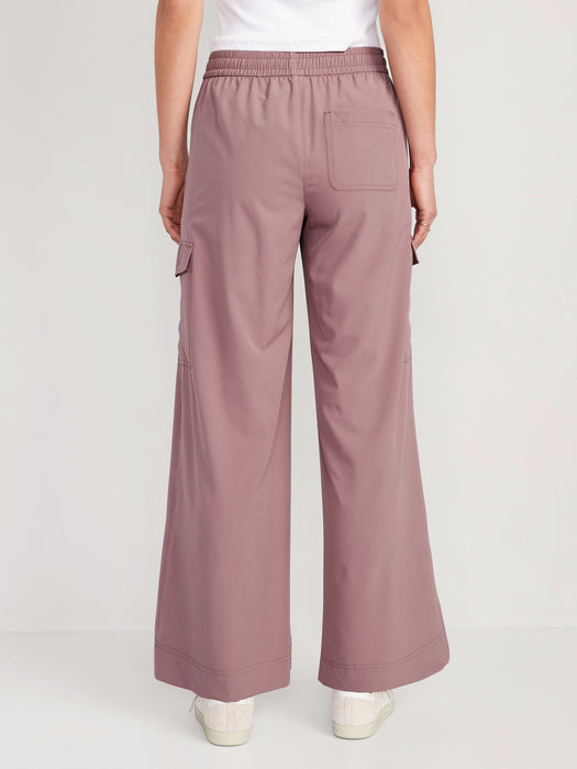 High-Waisted StretchTech Cargo Wide-Leg Pants for Women