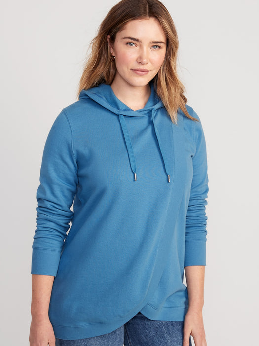 Maternity Cross-Front Nursing Pullover Hoodie