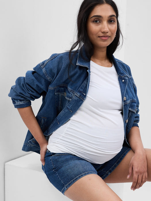 4" Maternity Full Panel Denim Shorts