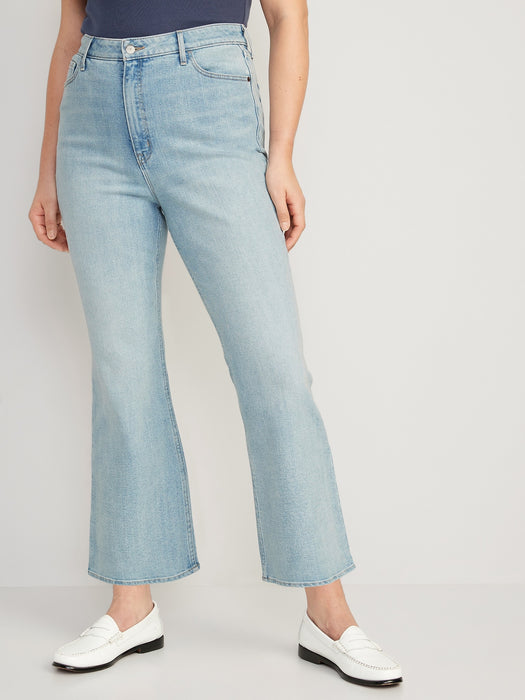 Higher High-Waisted Cropped Flare Jeans for Women