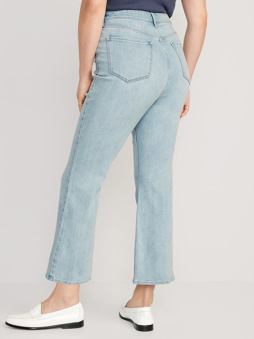 Higher High-Waisted Cropped Flare Jeans for Women