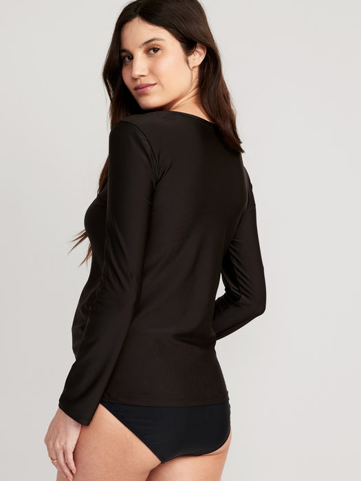 Maternity Long-Sleeve Rashguard Swim Top