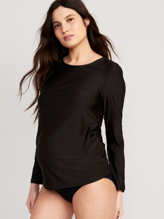 Maternity Long-Sleeve Rashguard Swim Top
