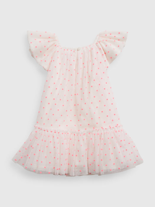 Baby Flutter Sleeve Tulle Dress