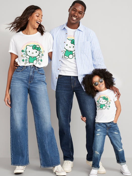 Rib-Knit Lettuce-Edge Licensed Pop-Culture  T-Shirt for Girls