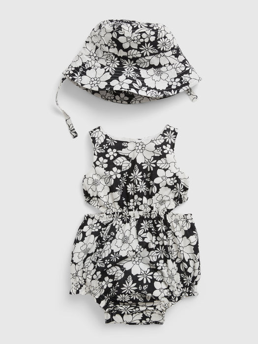 Baby Floral Bubble Shorty Outfit Set