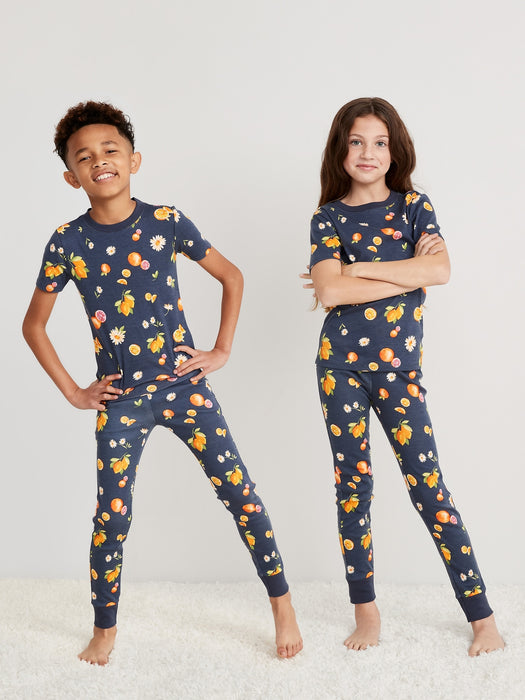 Matching Gender-Neutral Snug-Fit Printed Pajama Set for Kids