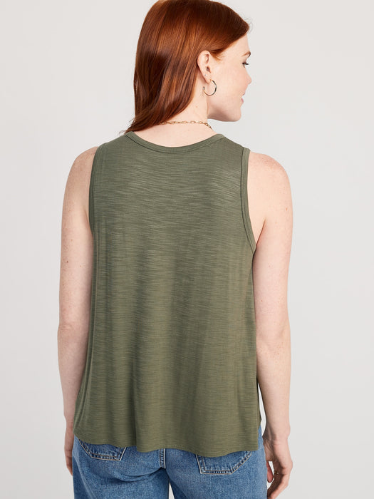Sleeveless Luxe Slub-Knit T-Shirt