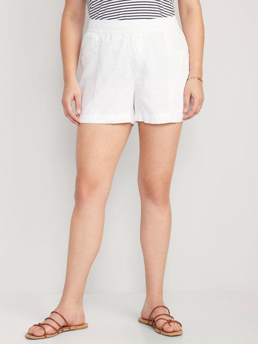 High-Waisted Linen-Blend Shorts for Women -- 3.5-inch inseam