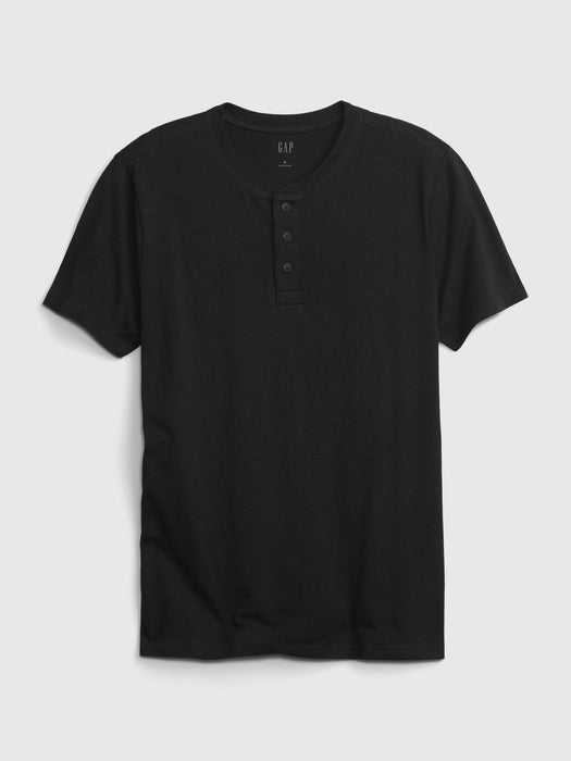 Slub Cotton Henley T-Shirt