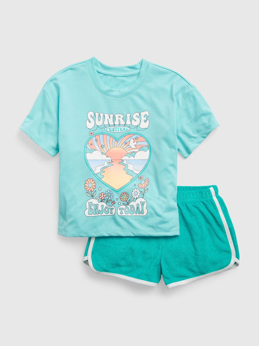 Kids 100% Recycled PJ Shorts Set