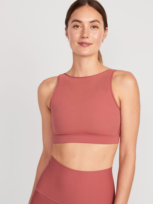 Medium Support PowerSoft Layered-Mesh Sports Bra for Women