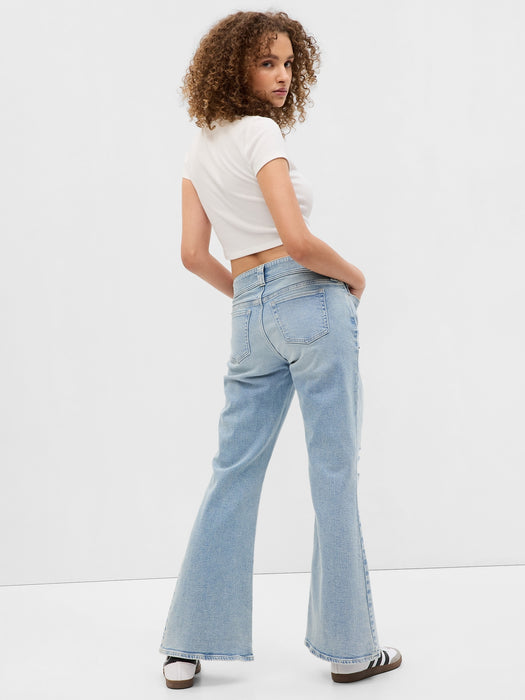PROJECT GAP Low Rise Y2K Flare Jeans with Washwell