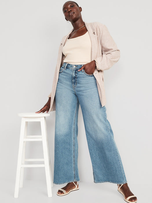 Extra High-Waisted A-Line Wide-Leg Jeans for Women