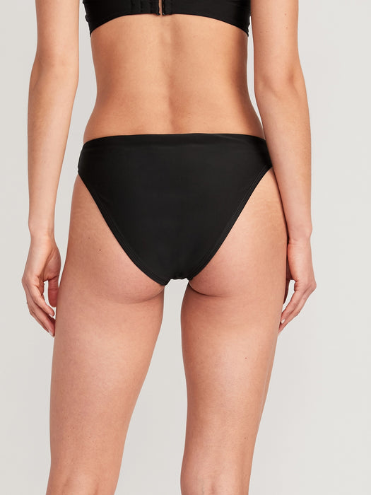 Low-Rise V-Front French-Cut Bikini Swim Bottoms