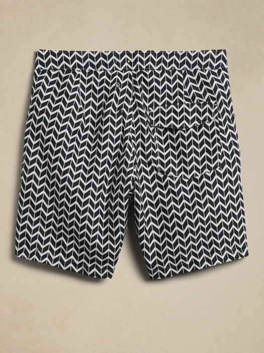 retromarine | Herringbone 6" Swim Short