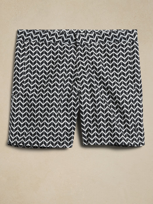 retromarine | Herringbone 6" Swim Short
