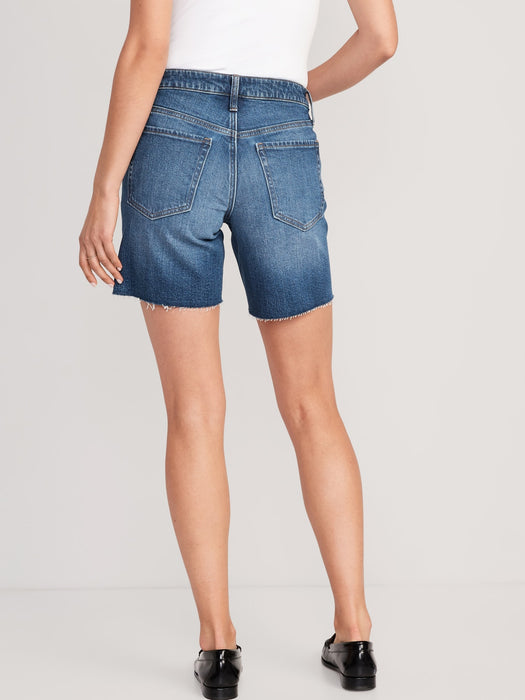 Mid-Rise OG Loose Jean Cut-Off Shorts for Women -- 7-inch inseam