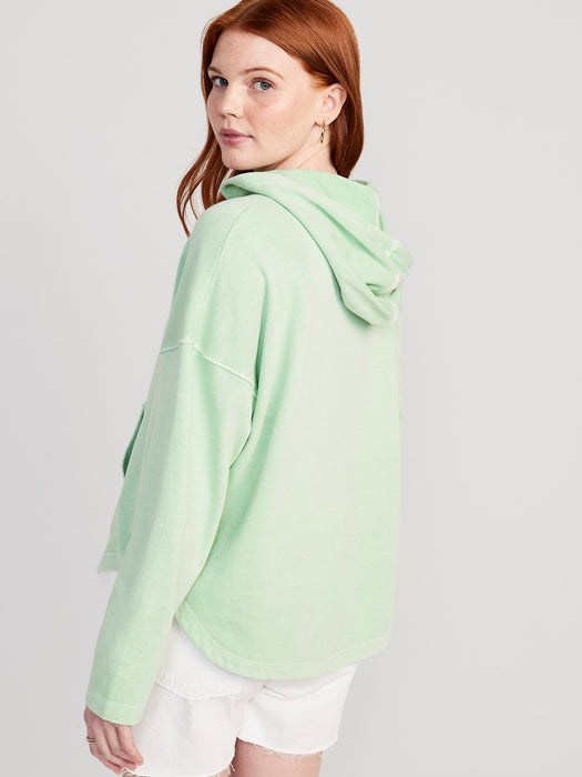 Slouchy French-Terry Tunic Hoodie for Women