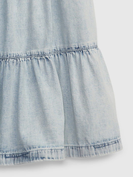 Kids Denim Tiered Dress with Washwell