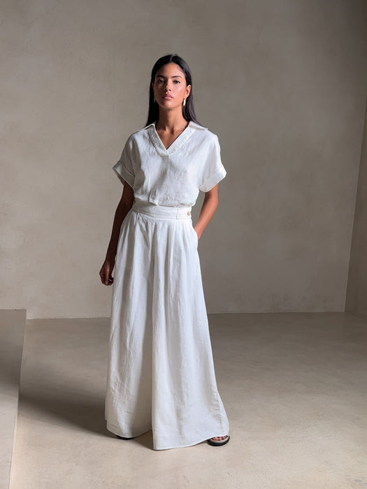 Minna Wide-Leg Linen Pant